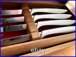 GERBER LEGENDARY CARVING BLADE SET IN WALNUT BOX 11 Pieces Excellent condition