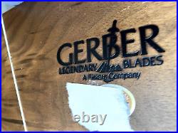 GERBER LEGENDARY CARVING BLADE SET IN WALNUT BOX 11 Pieces Excellent condition
