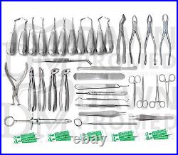 German Grade 140 Pcs Oral Dental Surgery Extracting Elevator Forceps & Blade Set