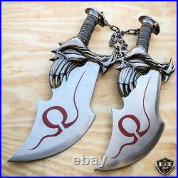 God Of War 17 Chaos War Twin Blade Knives Kratos Sword Dagger Set With Plaque