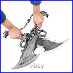 God of War Twin Blade Kratos Sword Set With Plaque (Silver)