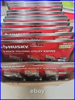 HUSKY 3 Folding Lock-Back Utility Knives, 12 Packs, 1000014724 New Sealed