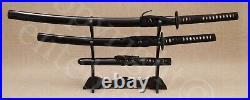 Hand Forged Musha Samurai Sword 3pc Set Sharp Blades withStand & Bags
