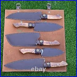 Handmade HAND FORGED DAMASCUS STEEL CHEF KNIFE Set Kitchen Knives