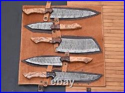 Handmade HAND FORGED DAMASCUS STEEL CHEF KNIFE Set Kitchen Knives