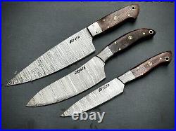 Handmade Kitchen knife Damascus Steel Blade Chef Santoku Paring