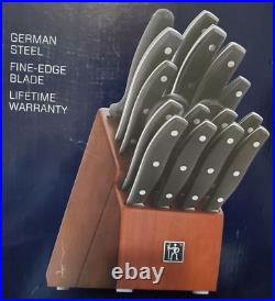 Henckels Knife Set 17-piece German Steel Fine-Edge Blade Satin Finish