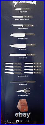 Henckels Knife Set 17-piece German Steel Fine-Edge Blade Satin Finish