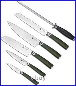 HexClad Essential Knife Set, 6-Piece, Japanese Damascus Stainless Steel Blades