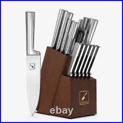 Imarku 15-Piece Knife Block Set with Sharpener Japanese Stainless Steel Blade