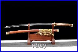 Japanese Clay tempered T10 steel Samurai SwordKatana+wakizashi set sharp blade