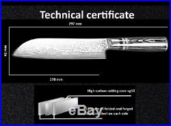 Japanese Damascus Steel Knife Set VG10 67 Layers Wood Handle 60 HRC Blade Knives