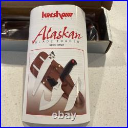 KERSHAW ALASKAN BLADE TRADER 1098AK Knife Set withSheath Gut Hook & Saw Blade NIB