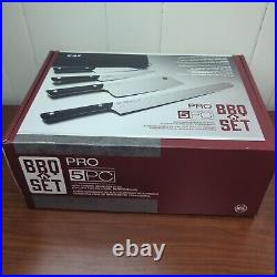 Kai PRO 5pc BBQ Cleaver, Slicing Knife Set with Roll & Blade Guards FREE SHIP