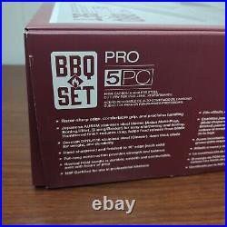 Kai PRO 5pc BBQ Cleaver, Slicing Knife Set with Roll & Blade Guards FREE SHIP