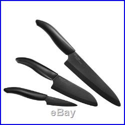 Kyocera FC3PCSETBK Revolution 3-piece Ceramic Knife Set (Black Blade)