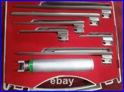 Laryngoscope MILLER Set of 6 BLADE &HANDLES EMT Anesthes NEW FIBER OPTIC