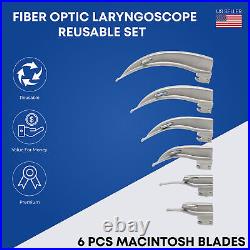 Laryngoscope Reusable Fiber Optic Set (macintosh + Miller) Blades Set Of 15