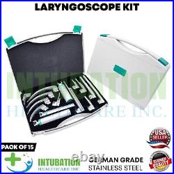 Laryngoscope Set Miller Macintosh Blade & Handles EMT Anesthesia Intubation Kit