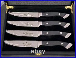 Longhorn Steakhouse Steak Knives Set of 4 with Wood Case NEW