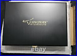 Longhorn Steakhouse Steak Knives Set of 4 with Wood Case NEW