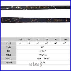 MUTSUMI HONMA MH-777 One Length Iron Gold IP 6Piece Set #5 -9. PW R-Flex Carbon