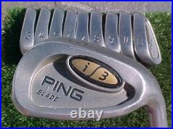 Matching #s PING I3 Blade Black Dot Golf Clubs Irons Set 3-PW UW SW w New Grips