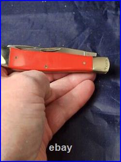 Moore Maker USA Set of 4 3202EB Trapper Knives Red, White, Blue and Yellow NIB