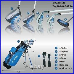 Murtisol Junior Right Hand Golf Clubs Set Complete 5 Piece Package Set 8-10 Age