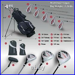 Murtisol Mens Right Hand Golf Club Set, Complete 12 Piece Package Set