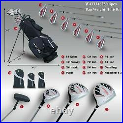 Murtisol Mens Right Hand Golf Club Set, Complete 14 Piece Package Set