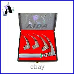 NEW ORIGINAL FIBER OPTIC Laryngoscope Mac Set of BLADE & HANDLES (3 Set)