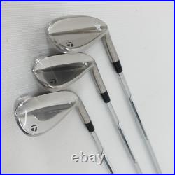 NEW TaylorMade Milled Grind Chrome 3pcs Wedge Set 50/54/58 Flex-S KBS 105 Steel