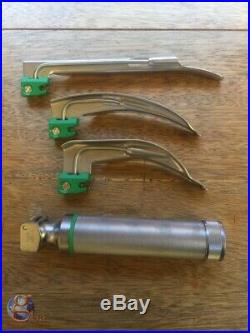 NEW Welch Allyn Portable Laryngoscope (3 Blades) Kit Set MIL5072 MIL 5072
