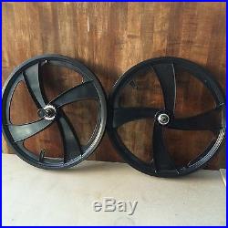 NOS 4 Blade Black SateLite BMX Wheel set-Coaster- 20 Mags-GT Mongoose Redline