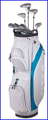 New Cobra Golf Ladies Fly-XL Complete Set With Cart Bag Graphite Silver/Blue