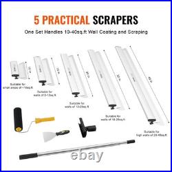New Drywall Skimming Blade Set, 10/16/24/32/40 in Skimming Blades + 34-81.6 in E