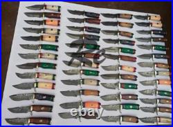 New Handmade 50pcs Damascus Steel Blade Knives Set Sharp Cutting Wood Handle