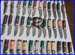 New Handmade 50pcs Damascus Steel Blade Knives Set Sharp Cutting Wood Handle