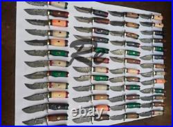 New Handmade 50pcs Damascus Steel Blade Knives Set Sharp Cutting Wood Handle