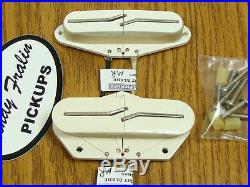 New Lindy Fralin Split Blade Tele Pickup Set of 2 White Vintage Output Medium US