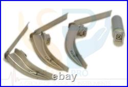 New MCCOY FLEXITIP FIBEROPTIC LED Laryngoscope SET BLADE # 2 &3 &4 MEDIUM HANDLE