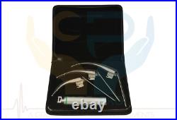 New MCCOY FLEXITIP FIBEROPTIC LED Laryngoscope SET BLADE # 2 &3 &4 MEDIUM HANDLE