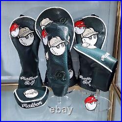New Malbon stereoscopic embroidered fisherman hat golf club head cover set 135UT