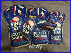 New Scotty Cameron Sink Em' Complete Set D/F/U & Blade Putter Cover Headcover