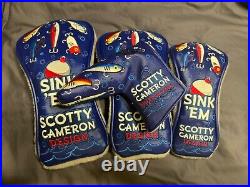 New Scotty Cameron Sink Em' Complete Set D/F/U & Blade Putter Cover Headcover