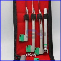 New Set Of 10 Fiber Optic Mac & Miller Laryngoscope Blade+2 Handle Complete Ket
