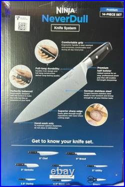 Ninja Foodi NeverDull Premium 14-Piece Knife Block Set with Built-in Sharpener