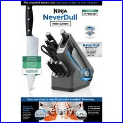 Ninja NeverDull 10-Piece Essential Knife System with Sharpener Stainless New