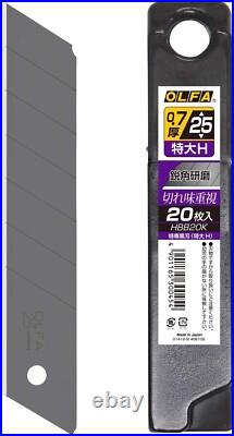 OLFA REPLACEMENT BLACK BLADE OVERSIZED H HBB20K 25mm 20 BLADES X 10 SET